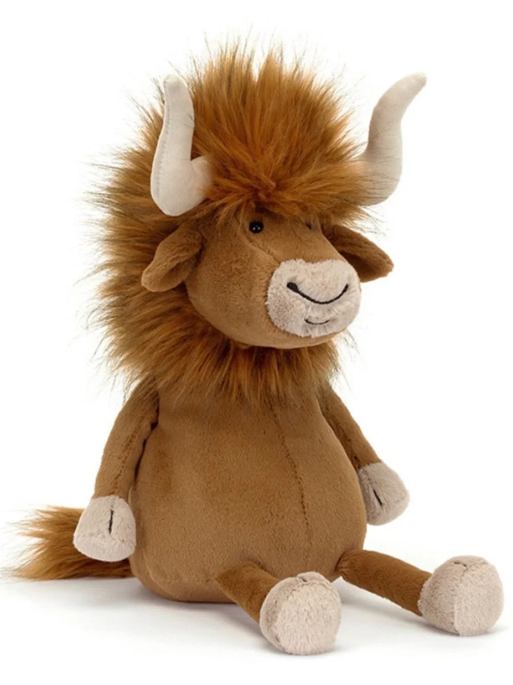Jellycat Ramone the Bull Retired Brown Highland Cow Plush with Cream Horns 🐂